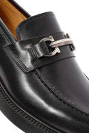 Men's Black Buckle Detailed Leather Casual Loafer | Derimod