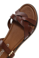 Women's Brown Ankle Strap Leather Bodrum Sandals | Derimod