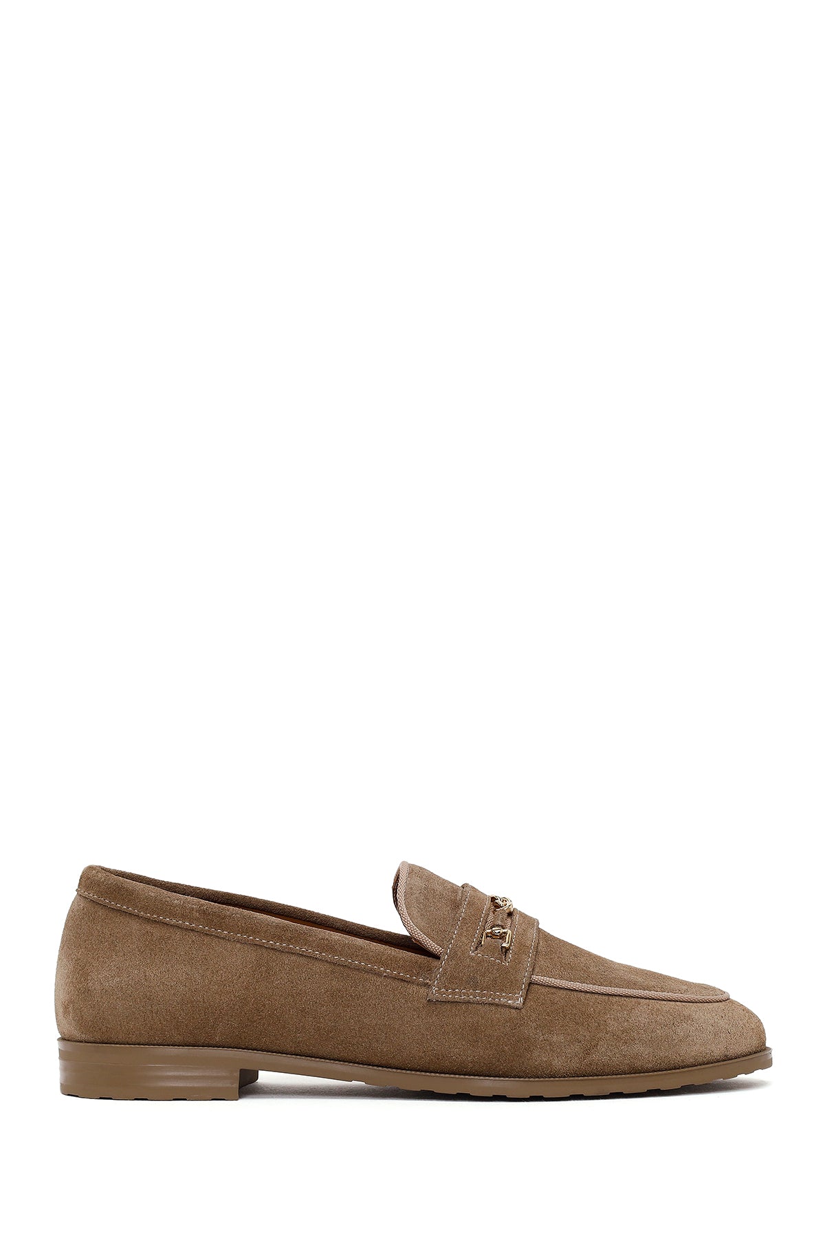 Woman Mink Buckled Suede Masculine Loafer 26PFD230110 | Derimod