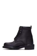 Harley Davidson Women's Black Leather Gibson Combat Boots | Derimod