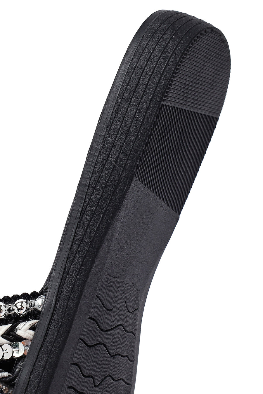 Woman Black Stone Slippers