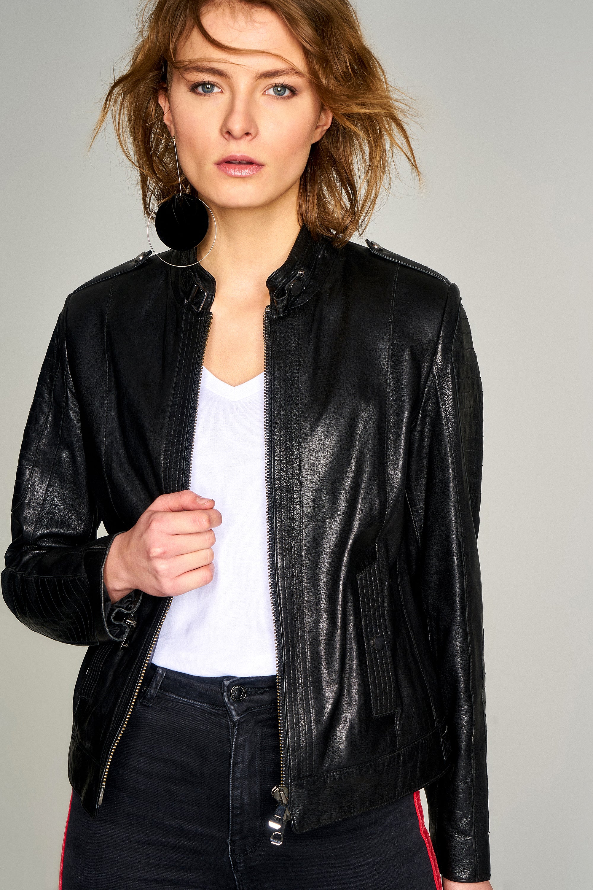 Como Women's Leather Jacket 15WGD5246SH | Derimod