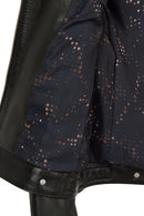 Lesi Woman Black Short Leather Jacket | Derimod