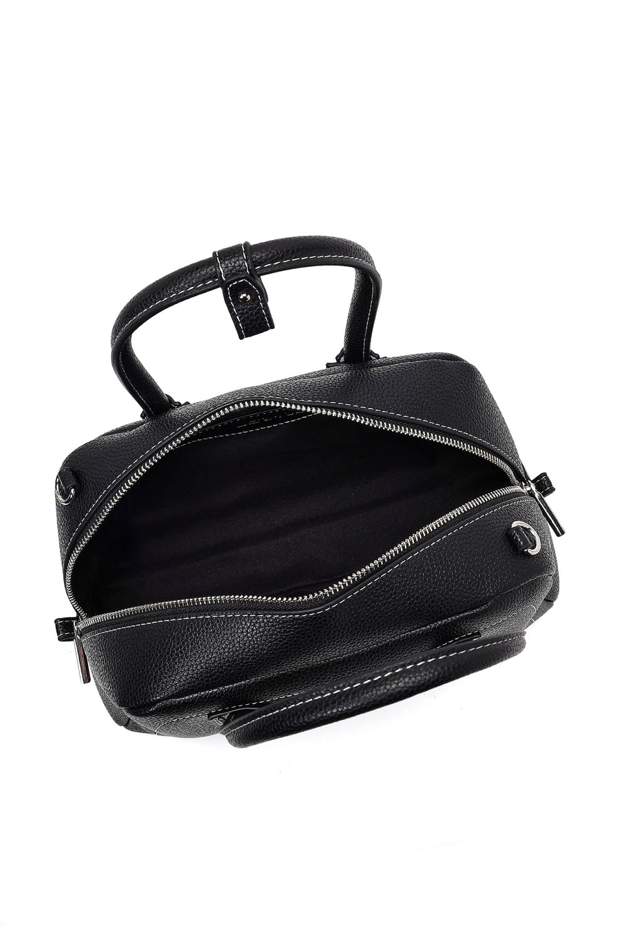 Women's Black Long Strap Charm Handbag