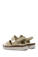 Women's Green Ankle Strap Leather Comfort Sandals | Derimod