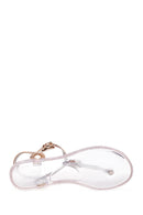 Women's Gold Jelly Flip Flops Sandals | Derimod