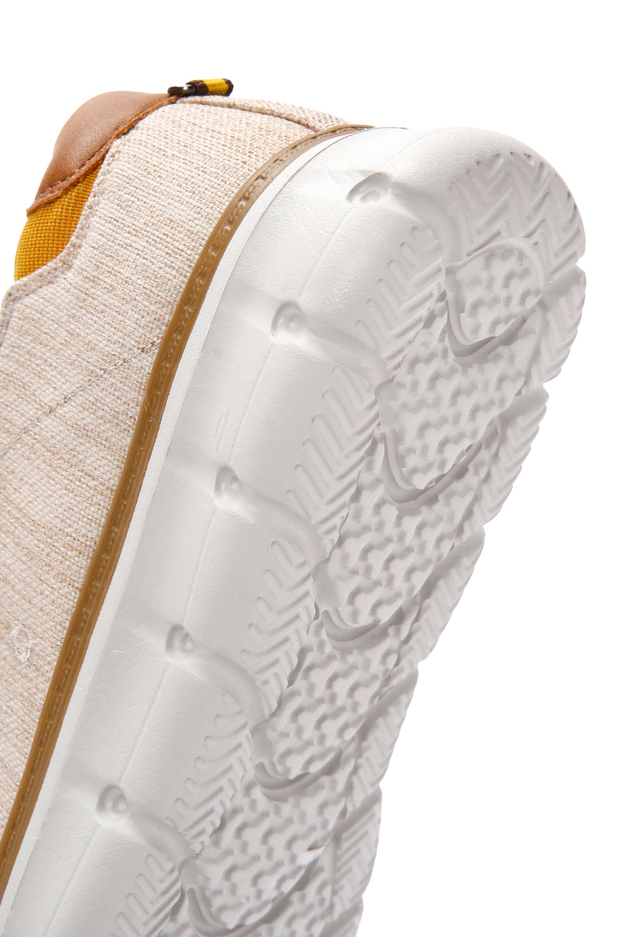 Erkek Bej Bağcıklı Kalın Tabanlı Kumaş Sneaker
