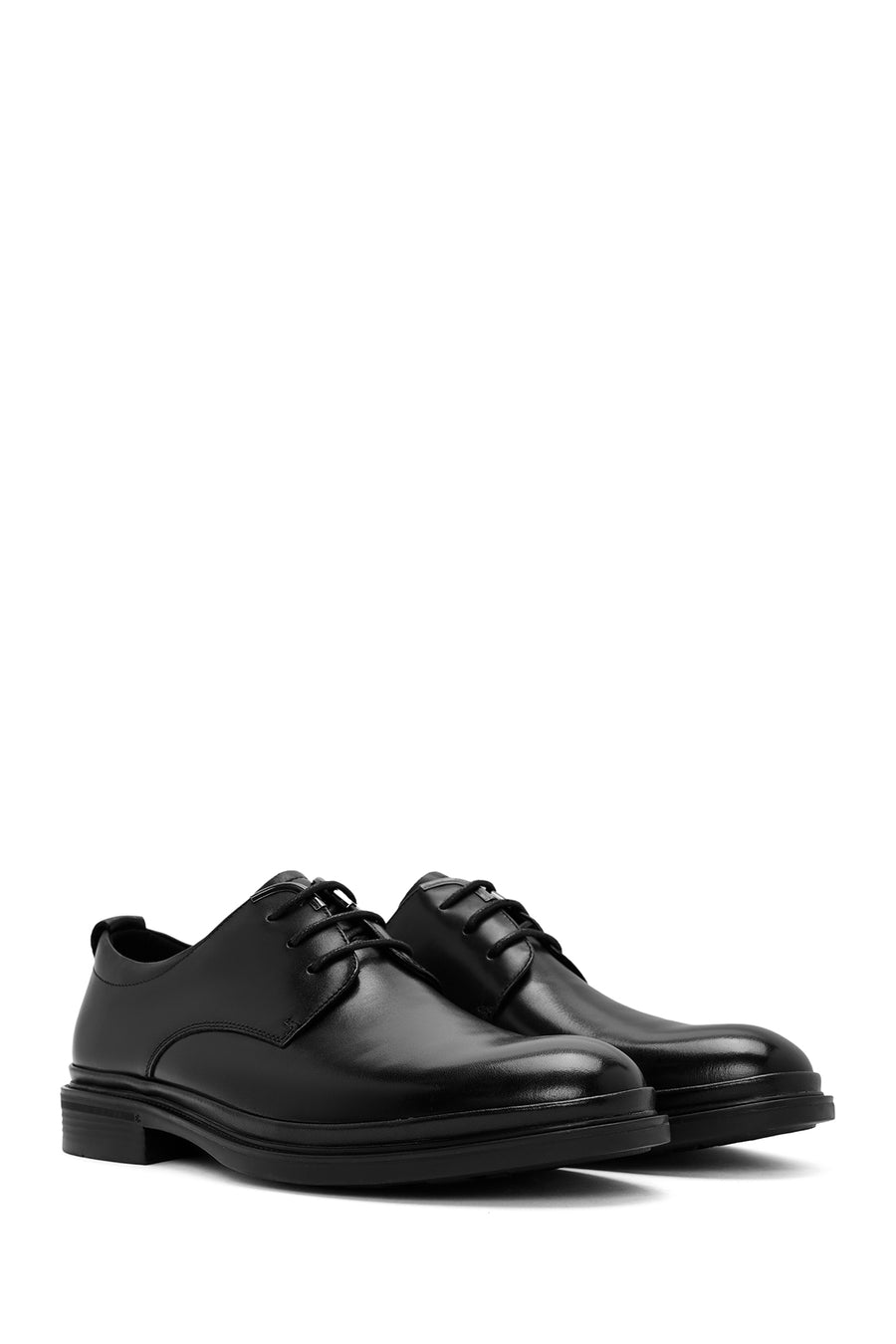 Men's Black Laced Leather Classic Shoes
