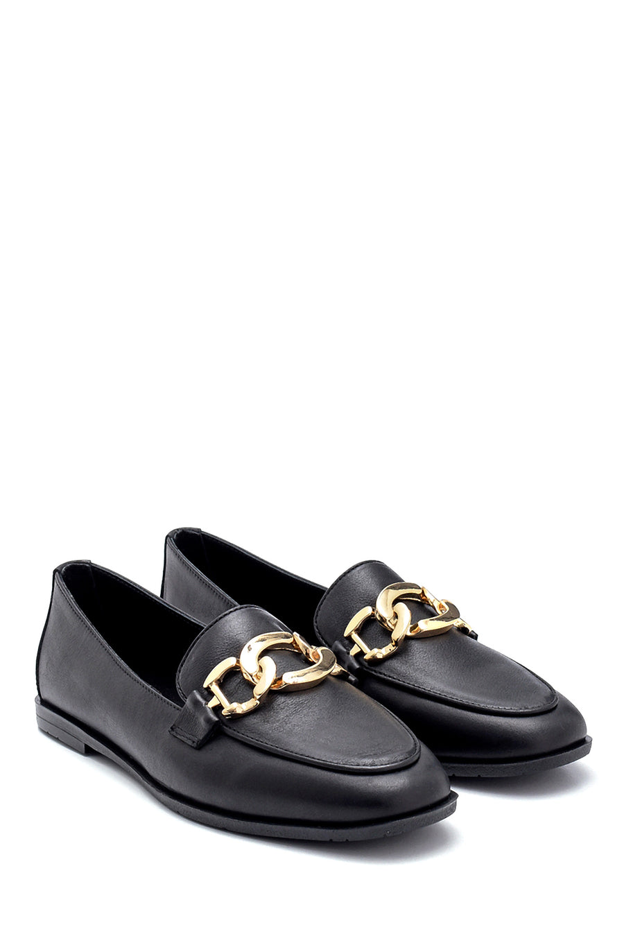 Kadın Deri Zincir Detaylı Loafer