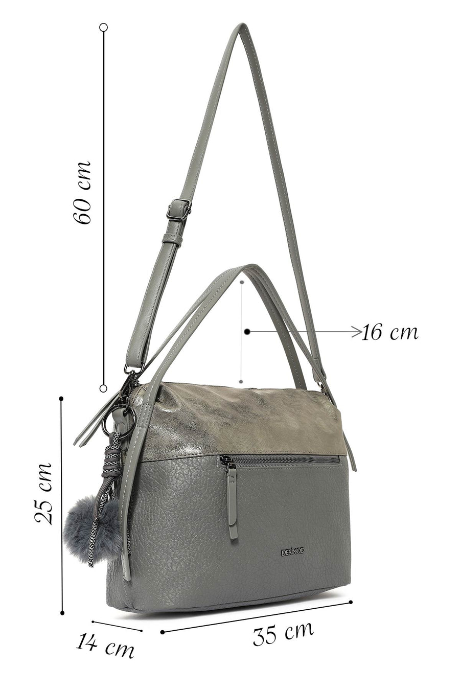Women's Gray Long Strap Shoulder Bag