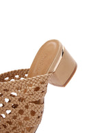 Women's Beige Heeled Slippers | Derimod