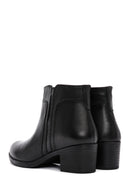 Women's Black Zippered Thick Heel Leather Casual Boots | Derimod