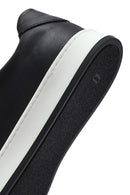 Erkek Siyah Bağcıklı Deri Sneaker | Derimod