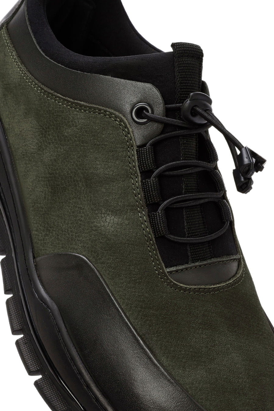 Erkek Yeşil Bağcıklı Nubuk Deri Casual Sneaker