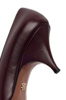 Woman Burgundy Heeled Leather Stiletto | Derimod