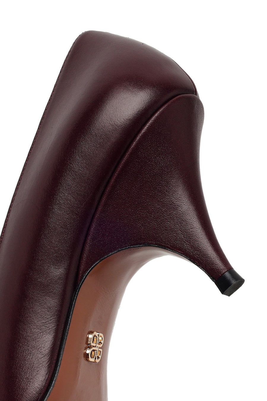Woman Burgundy Heeled Leather Stiletto
