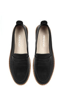 Women's Black Leather Loafer | Derimod
