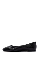 Women's Black Patent Leather Ballerinas | Derimod