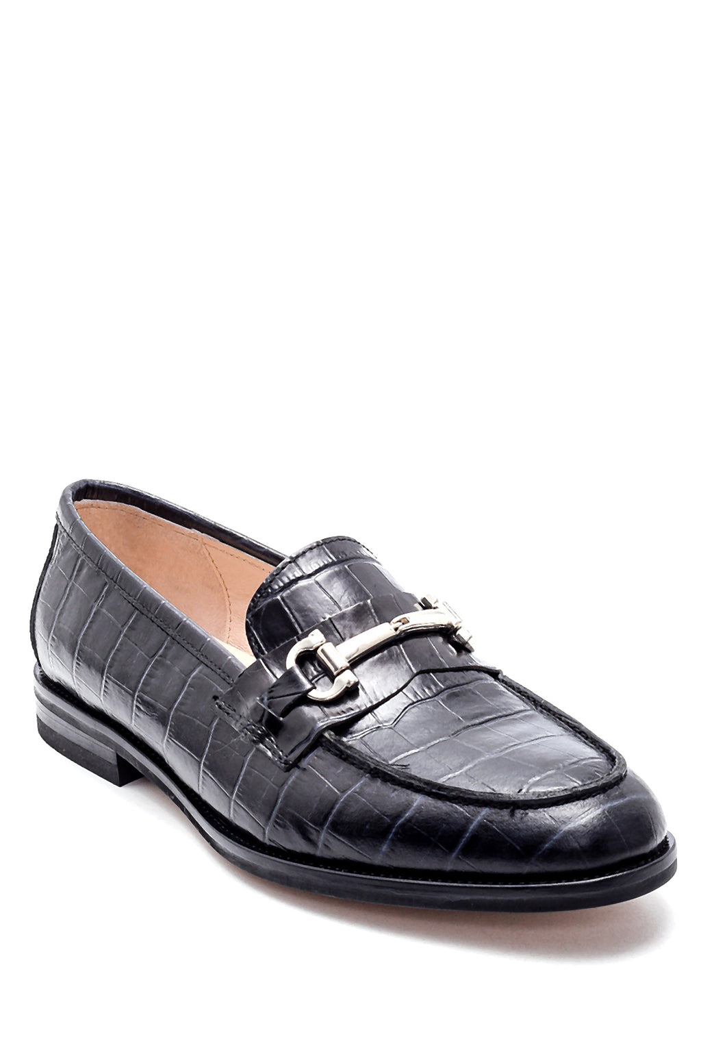 Kadın Deri Kroko Desen Loafer