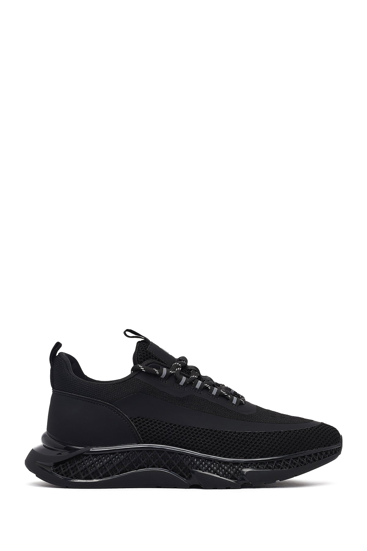 Derimod Zero Male Black Thick-Soled Lace-Up Fabric Sneaker WM68002155 | Derimod