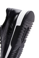 Men's Black Lace-up Leather Sneaker | Derimod