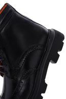 Men's Black Leather Zippered Boots | Derimod