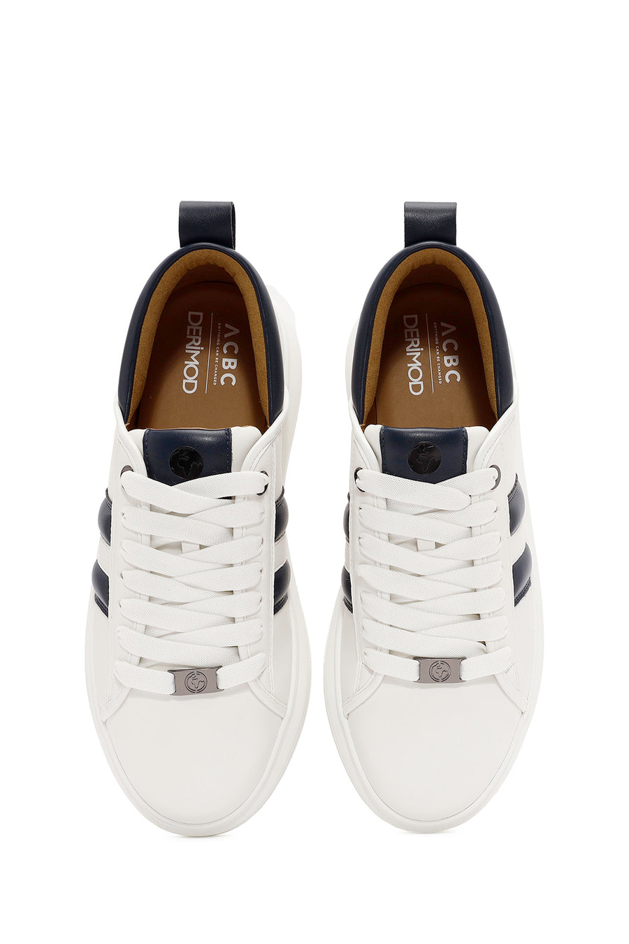 ACBC x Derimod Men's White Lace-Up Sneakers