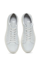 Men's White Lace-up Leather Sneaker | Derimod