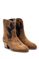 Women's Suede Leather Cowboy Boots | Derimod