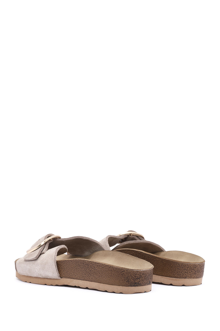 Women's Mink Buckled Suede Leather Slippers