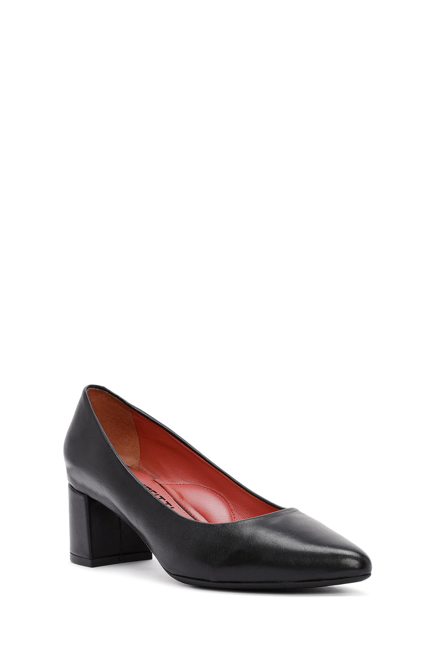 Derimod Gritti Woman Black Thick-Heeled Leather Shoes