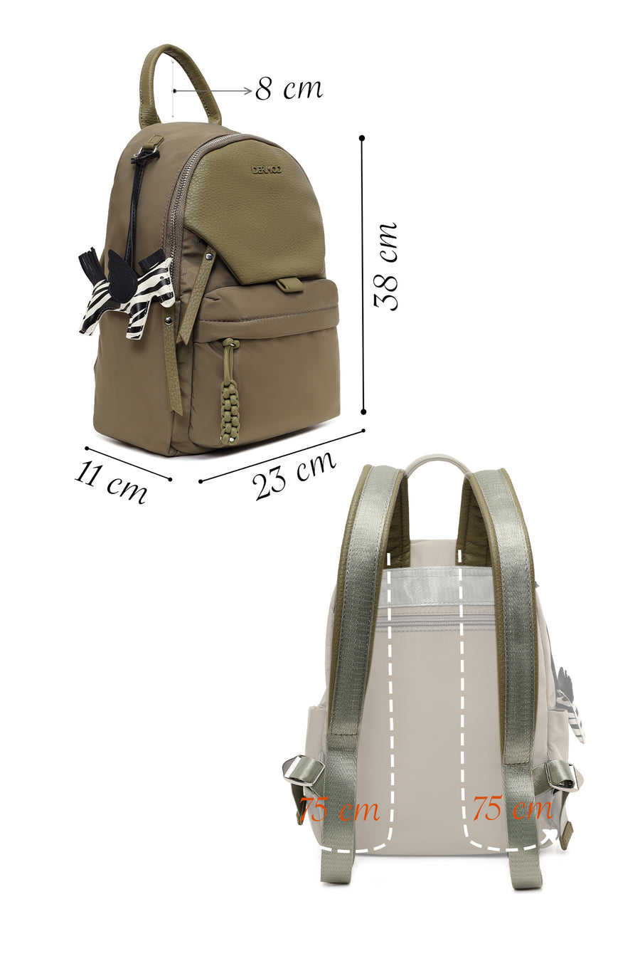 Women's Khaki Fabric Backpack