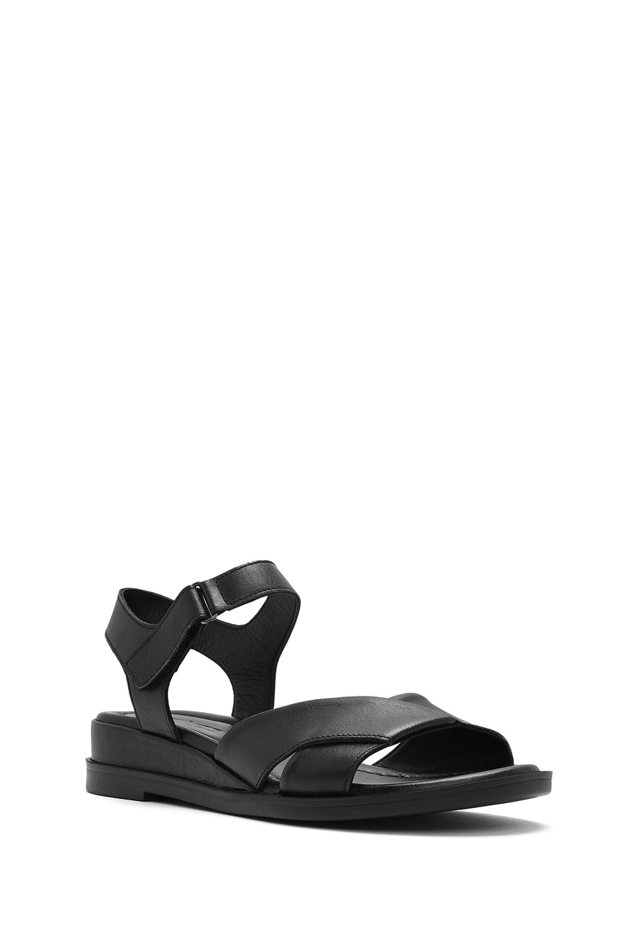 Women's Black Strappy Leather Sandals