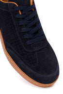 Erkek Lacivert Bağcıklı Süet Deri Sneaker | Derimod