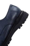 Men's Navy Blue Leather Casual Shoes | Derimod