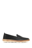 Women's Black Leather Loafer | Derimod