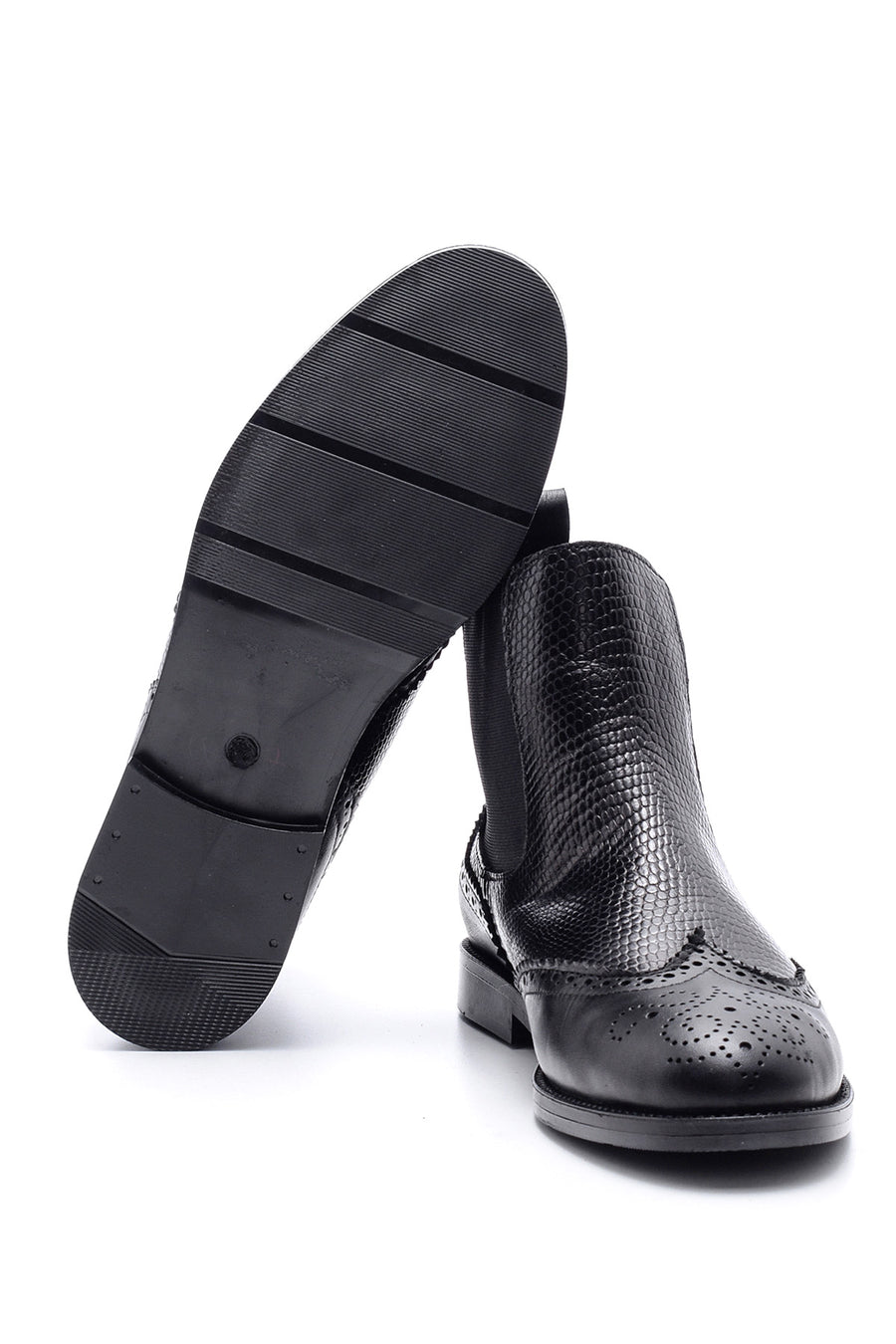 Women's Snakeskin Patterned Leather Boots
