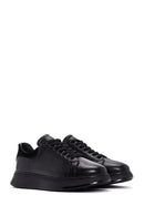 Men's Black Lace-up Thick-Sole Leather Sneaker | Derimod