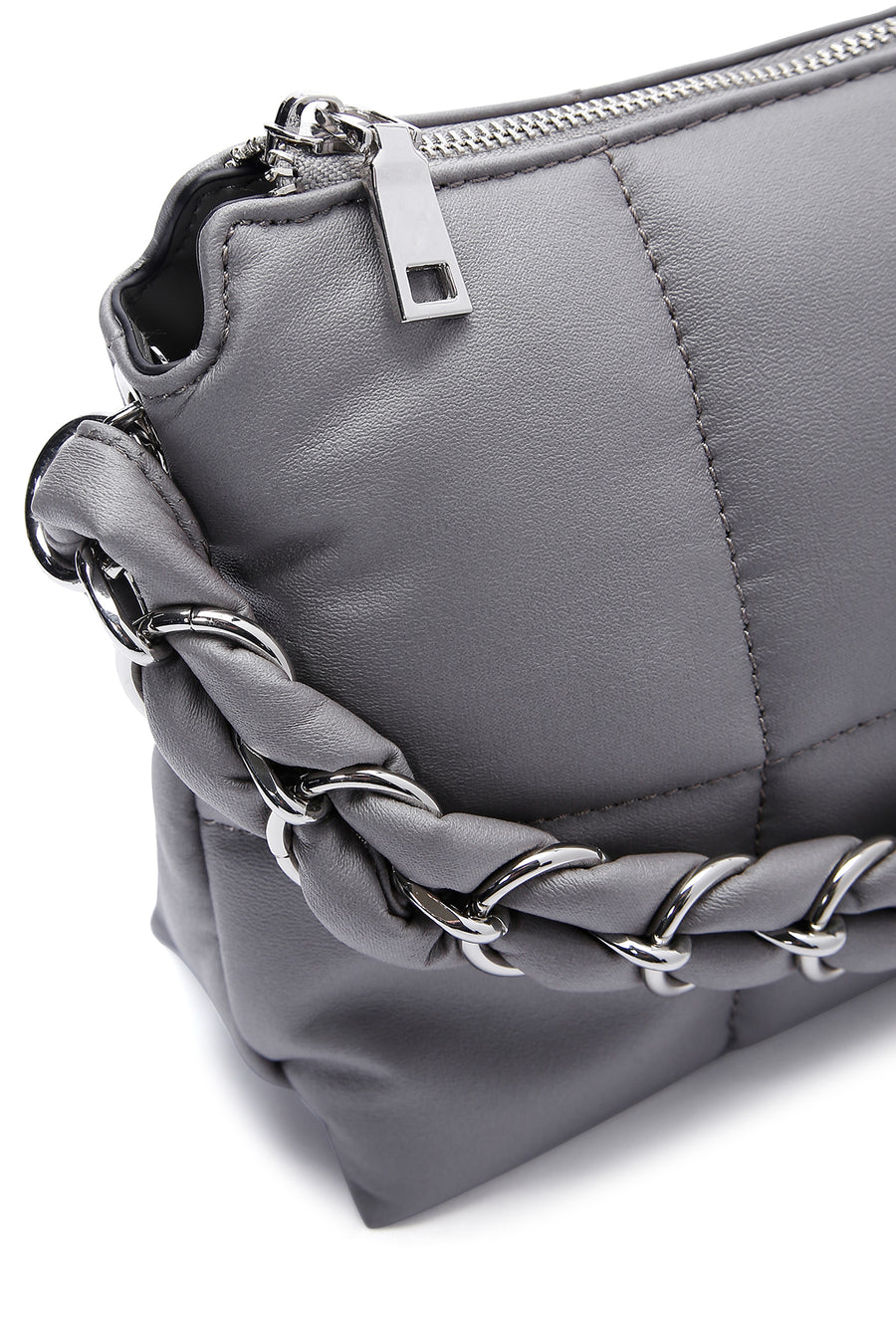Women's Gray Quilted Crossbody Bag