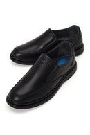 Male Black Leather Comfort Loafer | Derimod