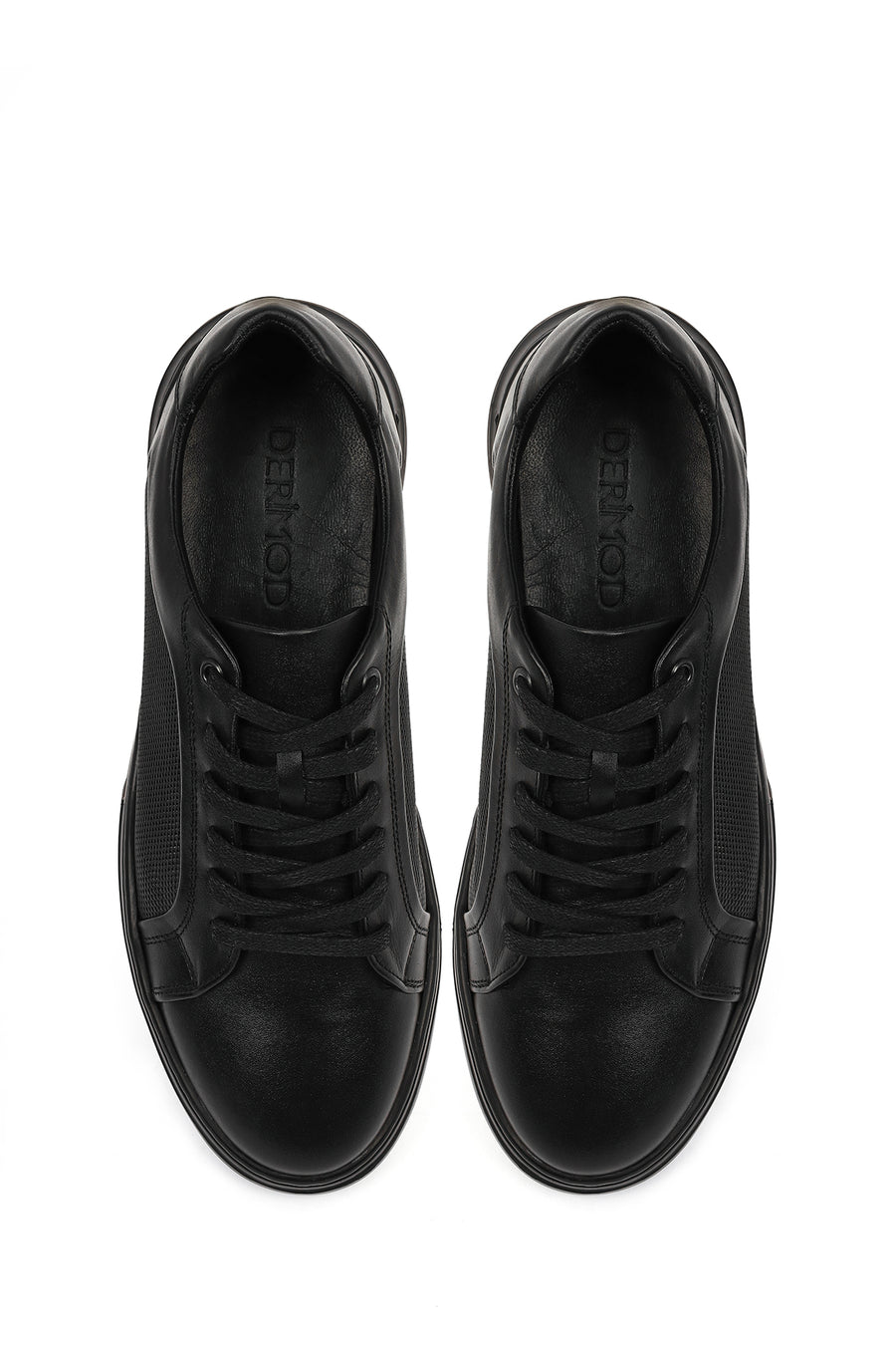 Male Black Lace-Up Leather Sneaker
