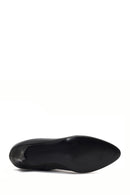 Woman Black Thin High-Heeled Leather Boots | Derimod