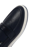 Men's Navy Blue Leather Casual Loafer | Derimod