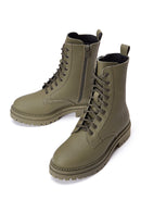 Women's Khaki Leather Boots | Derimod