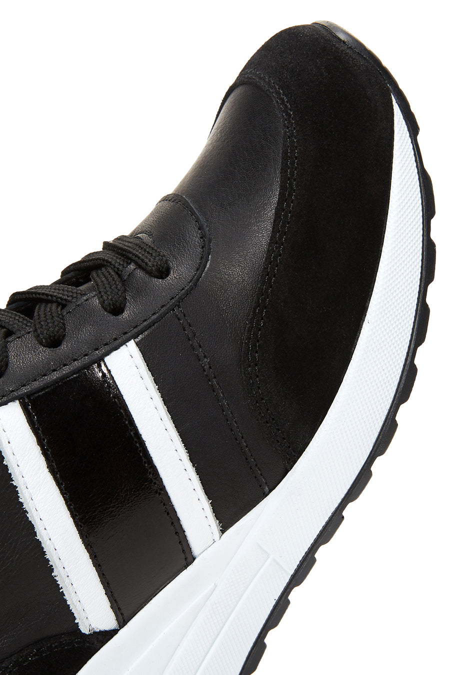 Kadın Siyah Deri Dolgu Topuklu Sneaker