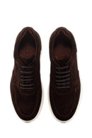 Men's Brown Thick Soled Suede Leather Sneaker | Derimod