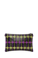 Women's Black Purple Printed Portfolio Bag | Derimod