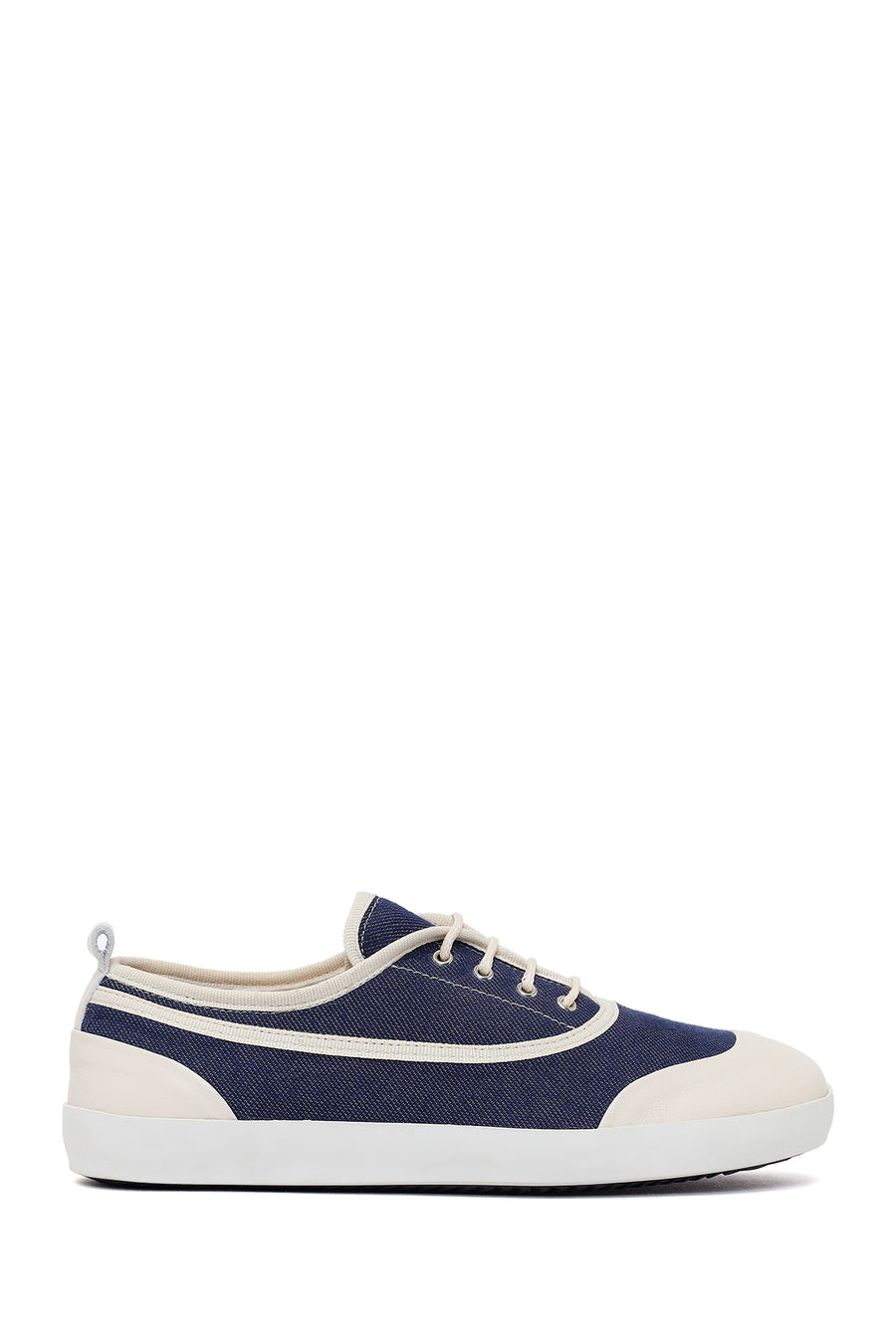 Woman Blue Lace-Up Jean Leather Sneaker 26PFD370714 | Derimod