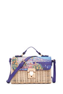 Women's Multi-Colored Long Strap Straw Crossbody Bag | Derimod