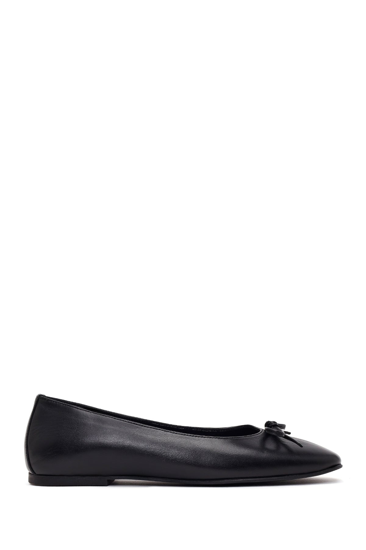 Woman Black Buckled Leather Ballet Flat AF130004DV | Derimod